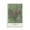 Map of Hillsboro, Oregon, 12 x 18 inch unframed archival matte print