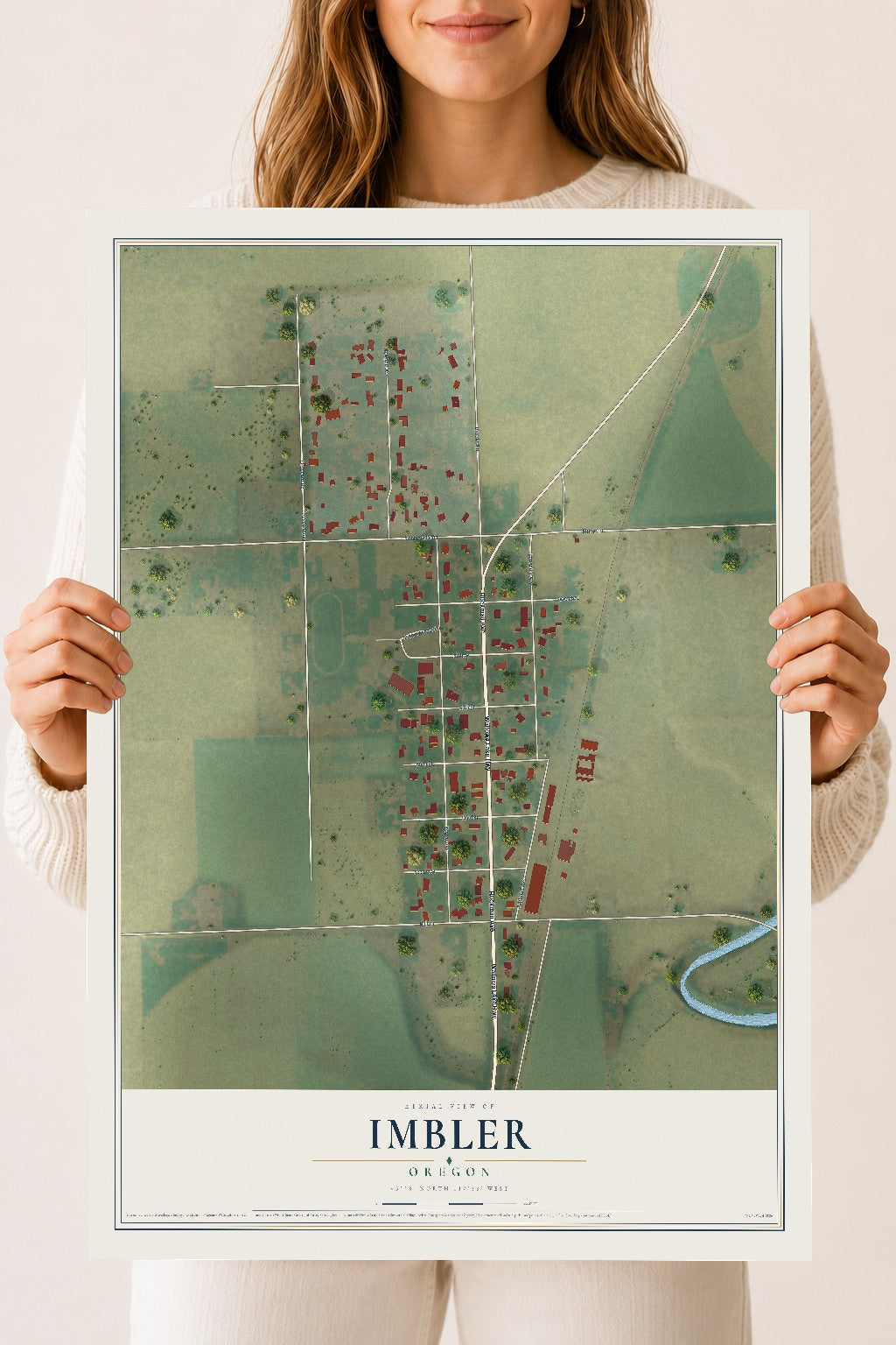 Map of Imbler, Oregon, 18 x 24 inch unframed archival matte print