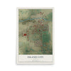 Map of Island City, Oregon, 12 x 18 inch unframed archival matte print
