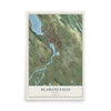 Map of Klamath Falls, Oregon, 12 x 18 inch unframed archival matte print