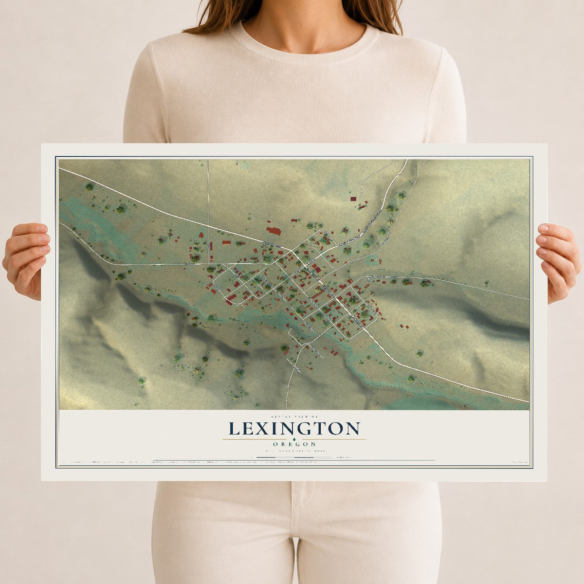 Map of Lexington, Oregon, 12 x 18 inch unframed archival matte print