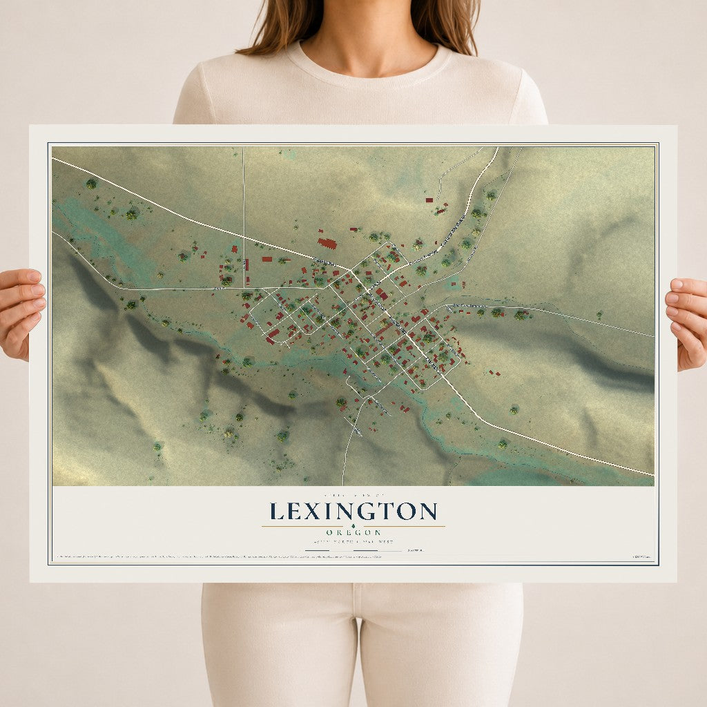 Map of Lexington, Oregon, 18 x 24 inch unframed archival matte print