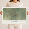 Map of Long Creek, Oregon, 12 x 18 inch unframed archival matte print