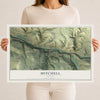 Map of Mitchell, Oregon, 12 x 18 inch unframed archival matte print
