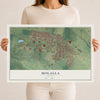 Map of Molalla, Oregon, 12 x 18 inch unframed archival matte print