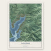Neotsu, Oregon map print, the full design