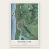 Pacific City, Oregon map print, the full design