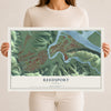 Map of Reedsport, Oregon, 12 x 18 inch unframed archival matte print