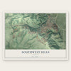 Southwest Hills, Oregon map print, the full design