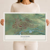Map of Stayton, Oregon, 12 x 18 inch unframed archival matte print
