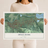 Map of Sweet Home, Oregon, 12 x 18 inch unframed archival matte print