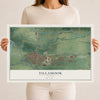 Map of Tillamook, Oregon, 12 x 18 inch unframed archival matte print