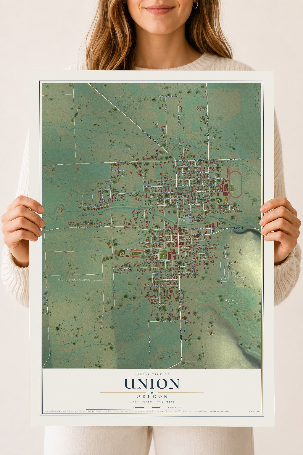 Map of Union, Oregon, 18 x 24 inch unframed archival matte print