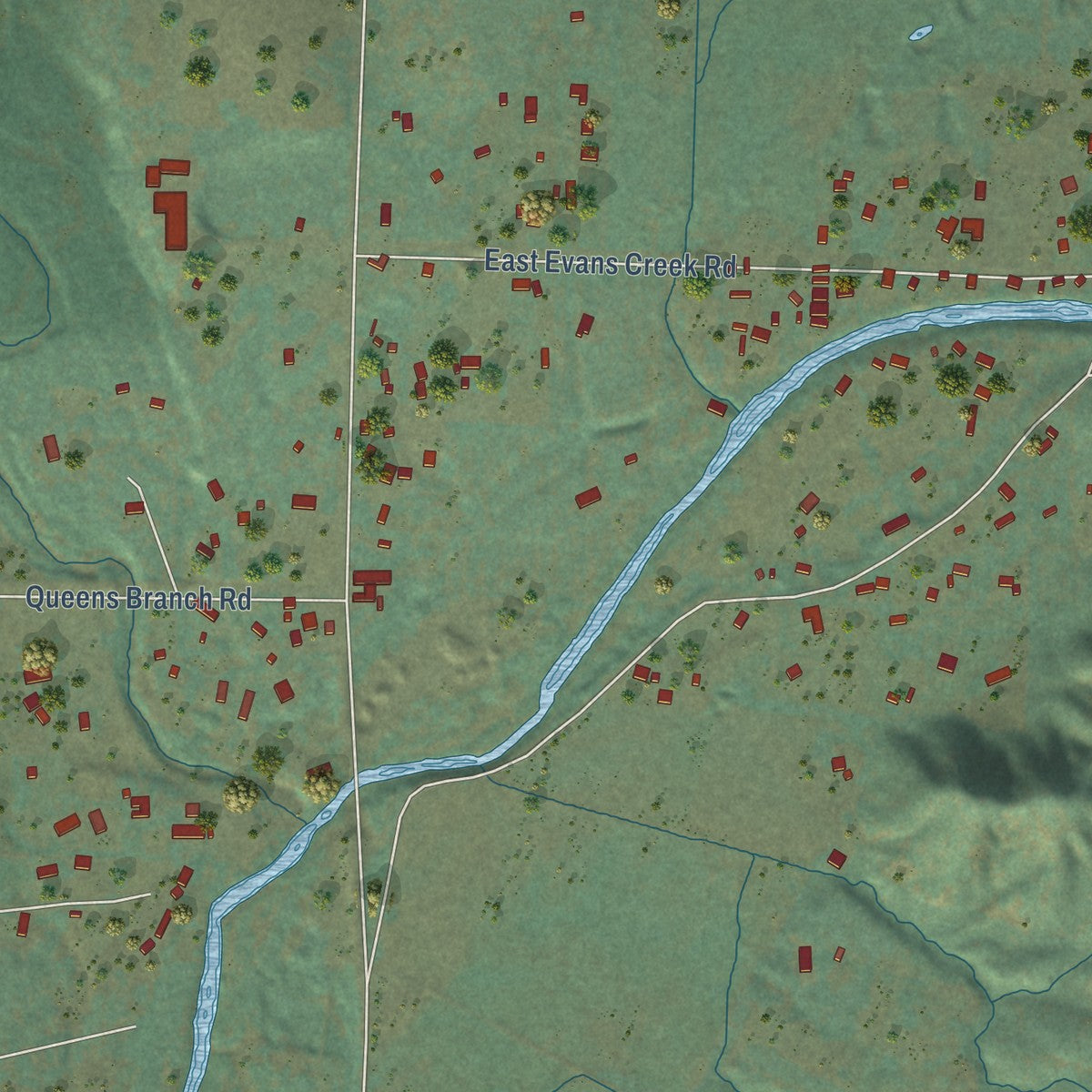 Close-up of the map of Wimer, Oregon print showing street and building detail