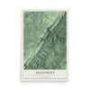 Map of Allegheny, Somerset County, Pennsylvania, 12 x 18 inch unframed archival matte print