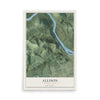 Map of Allison, Pennsylvania, 12 x 18 inch unframed archival matte print
