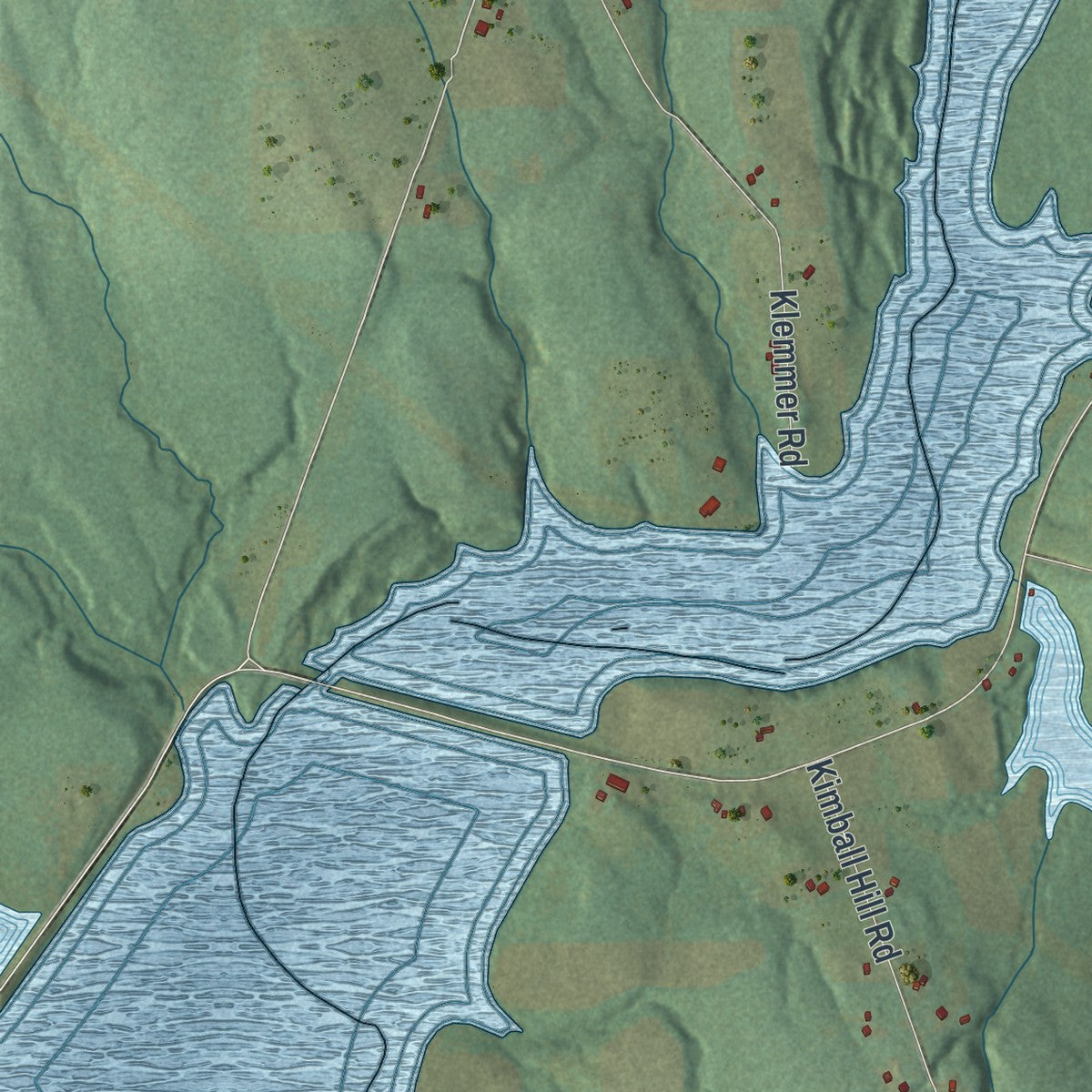 Second close-up of the map of Amity, Erie County, Pennsylvania print showing more streets and buildings
