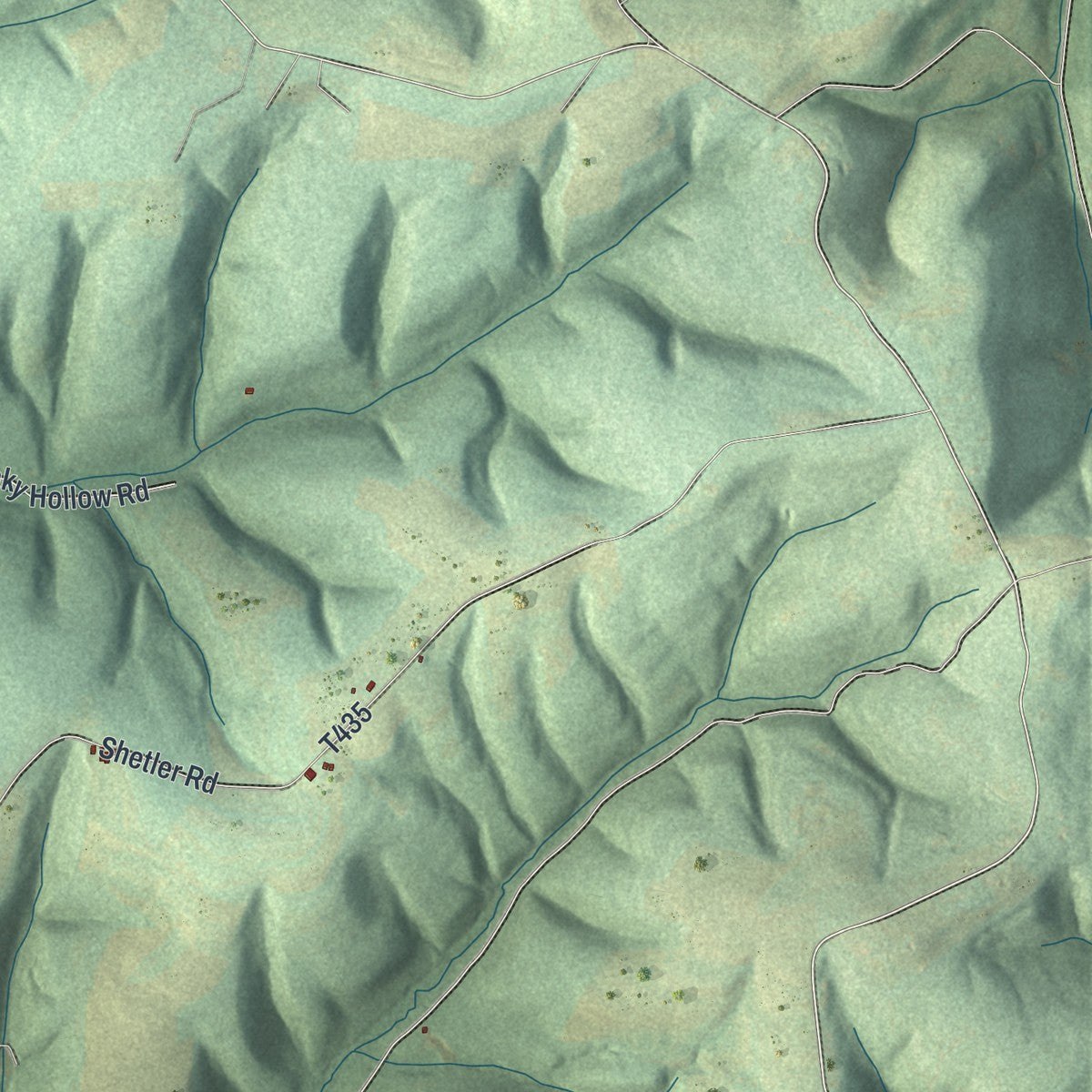 Second close-up of the map of Anthony, Montour County, Pennsylvania print showing more streets and buildings