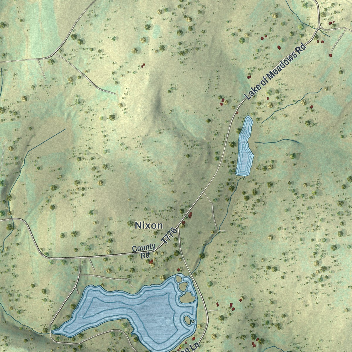 Close-up of the map of Apolacon, Pennsylvania print showing street and building detail