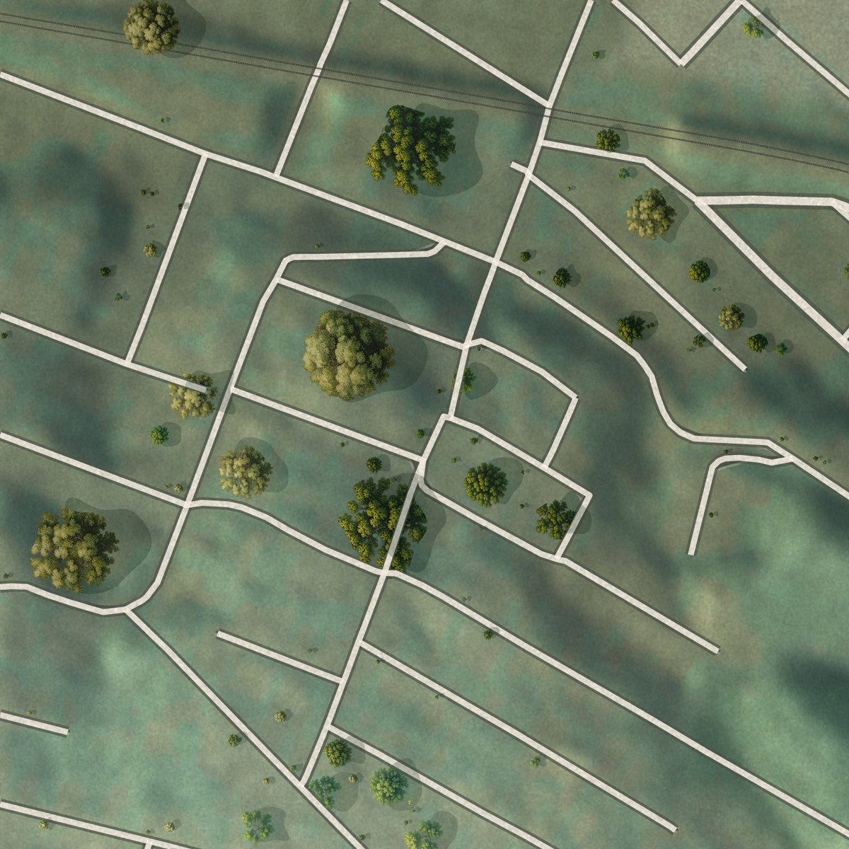 Second close-up of the map of Arlington Heights, Pennsylvania print showing more streets and buildings