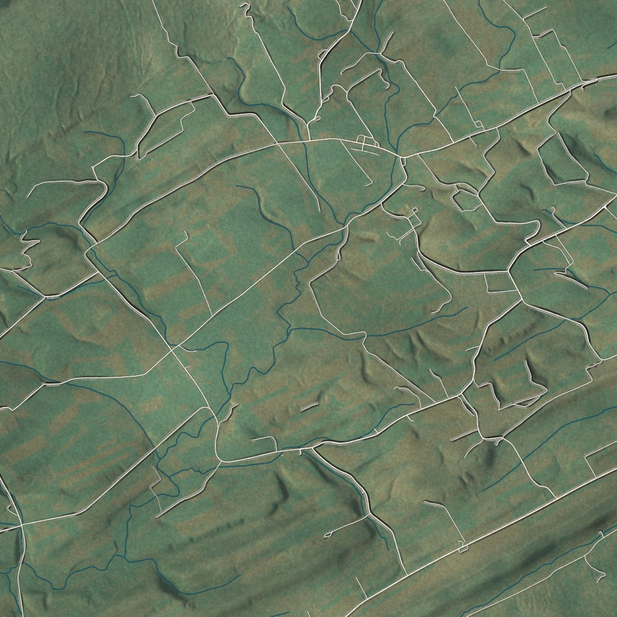 Second close-up of the map of Armagh, Mifflin County, Pennsylvania print showing more streets and buildings