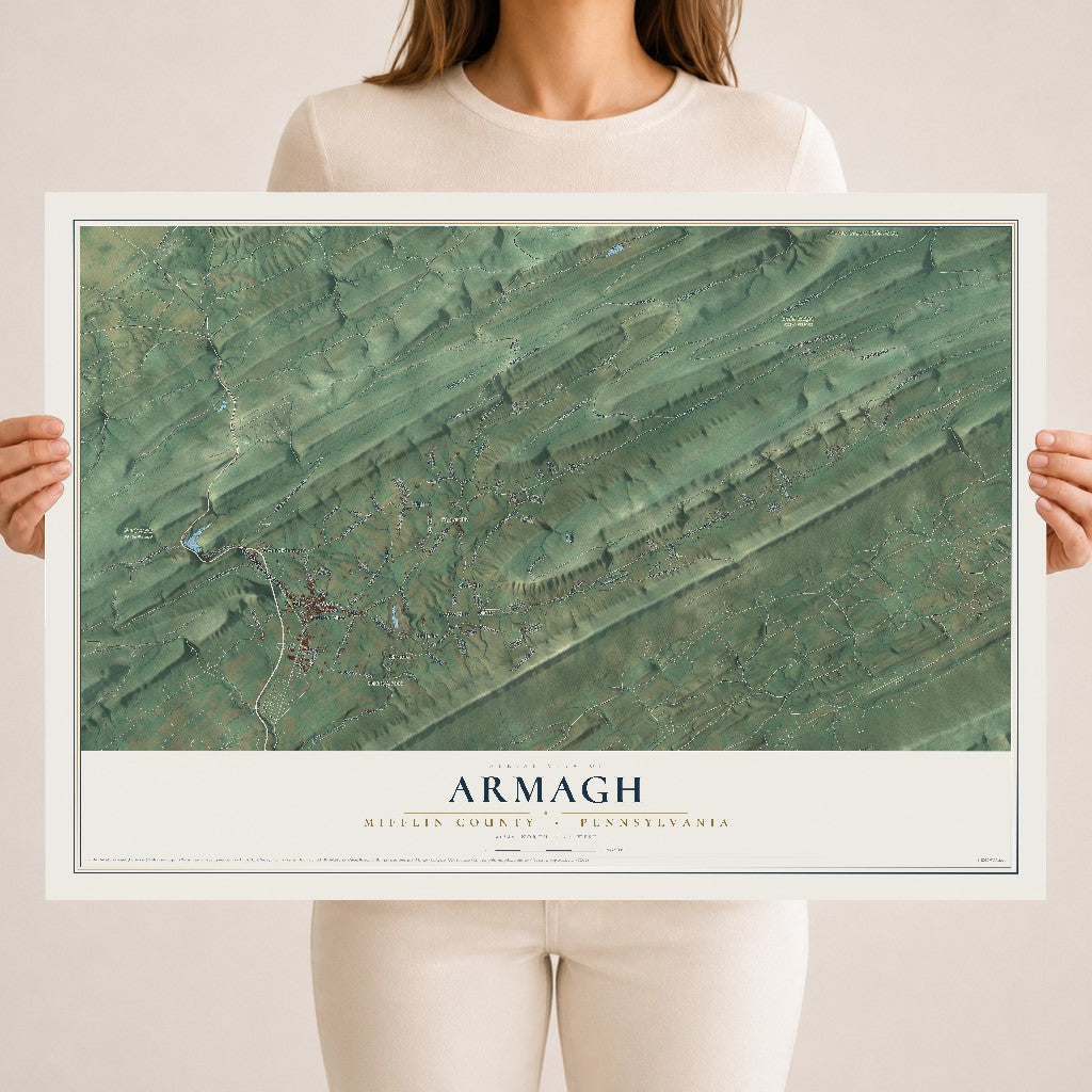 Map of Armagh, Mifflin County, Pennsylvania, 18 x 24 inch unframed archival matte print