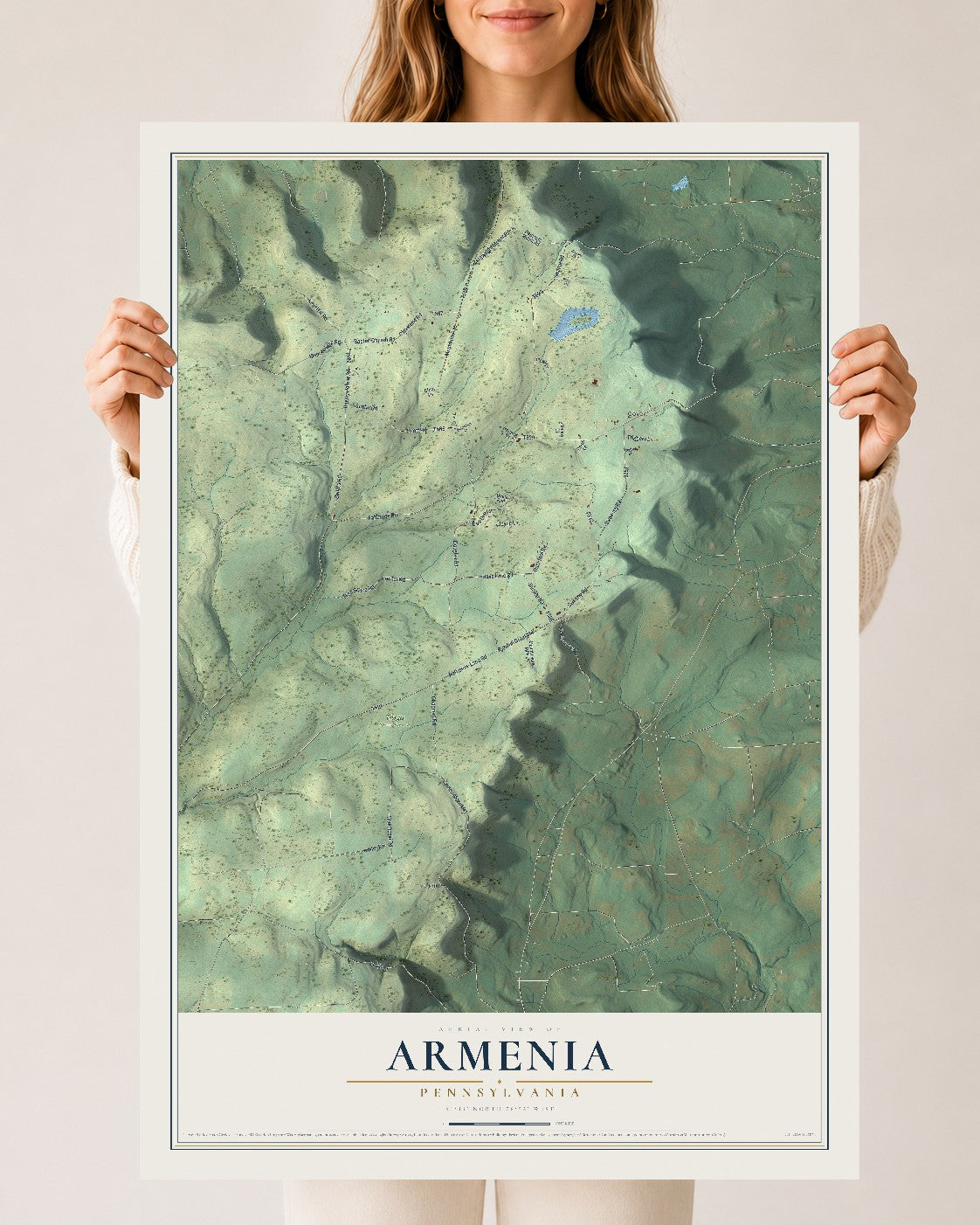 Map of Armenia, Pennsylvania, 24 x 36 inch unframed archival matte print