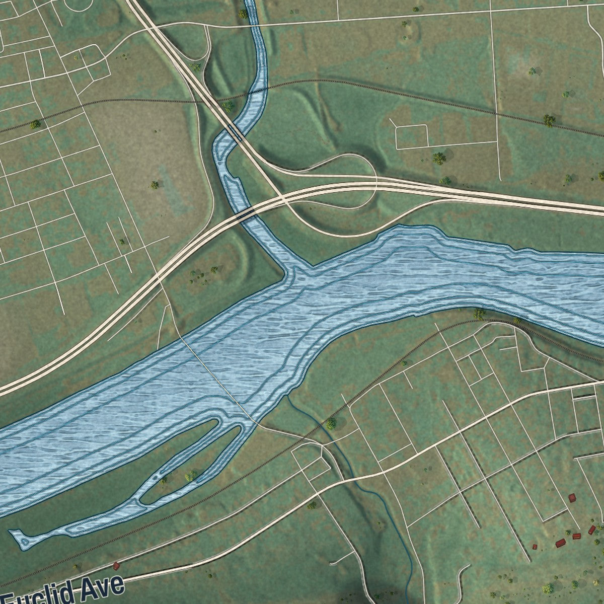 Second close-up of the map of Armstrong, Lycoming County, Pennsylvania print showing more streets and buildings