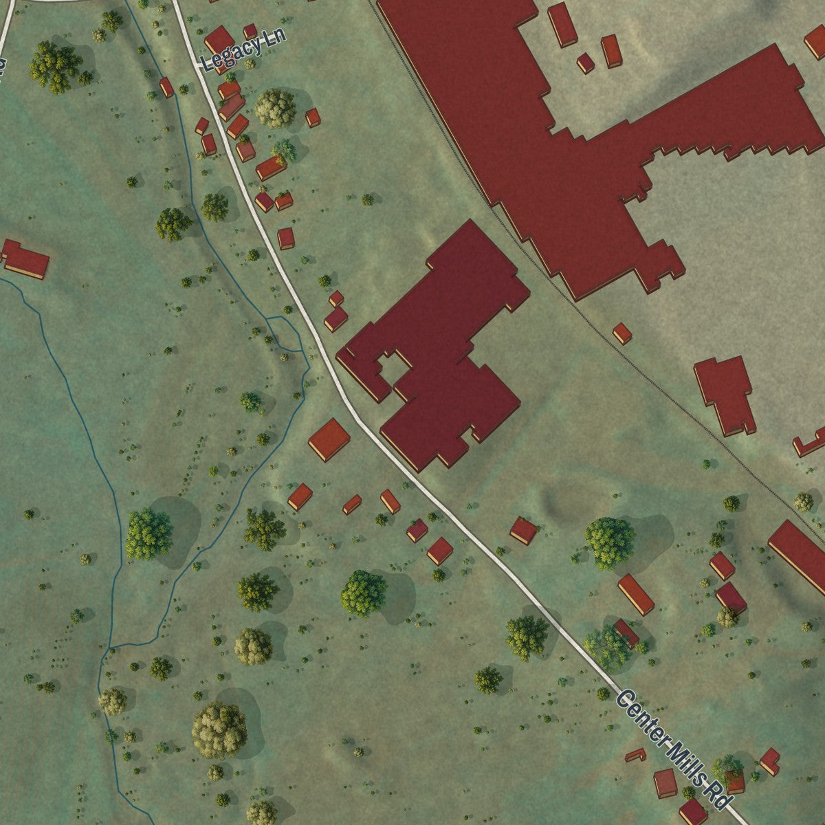 Close-up of the map of Aspers, Pennsylvania print showing street and building detail