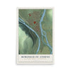 Map of the Borough of Athens, Bradford County, Pennsylvania, 12 x 18 inch unframed archival matte print