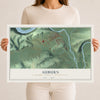 Map of Auburn, Schuylkill County, Pennsylvania, 12 x 18 inch unframed archival matte print