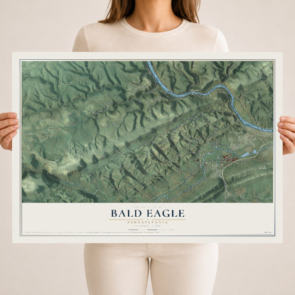 Map of Bald Eagle, Pennsylvania, 18 x 24 inch unframed archival matte print