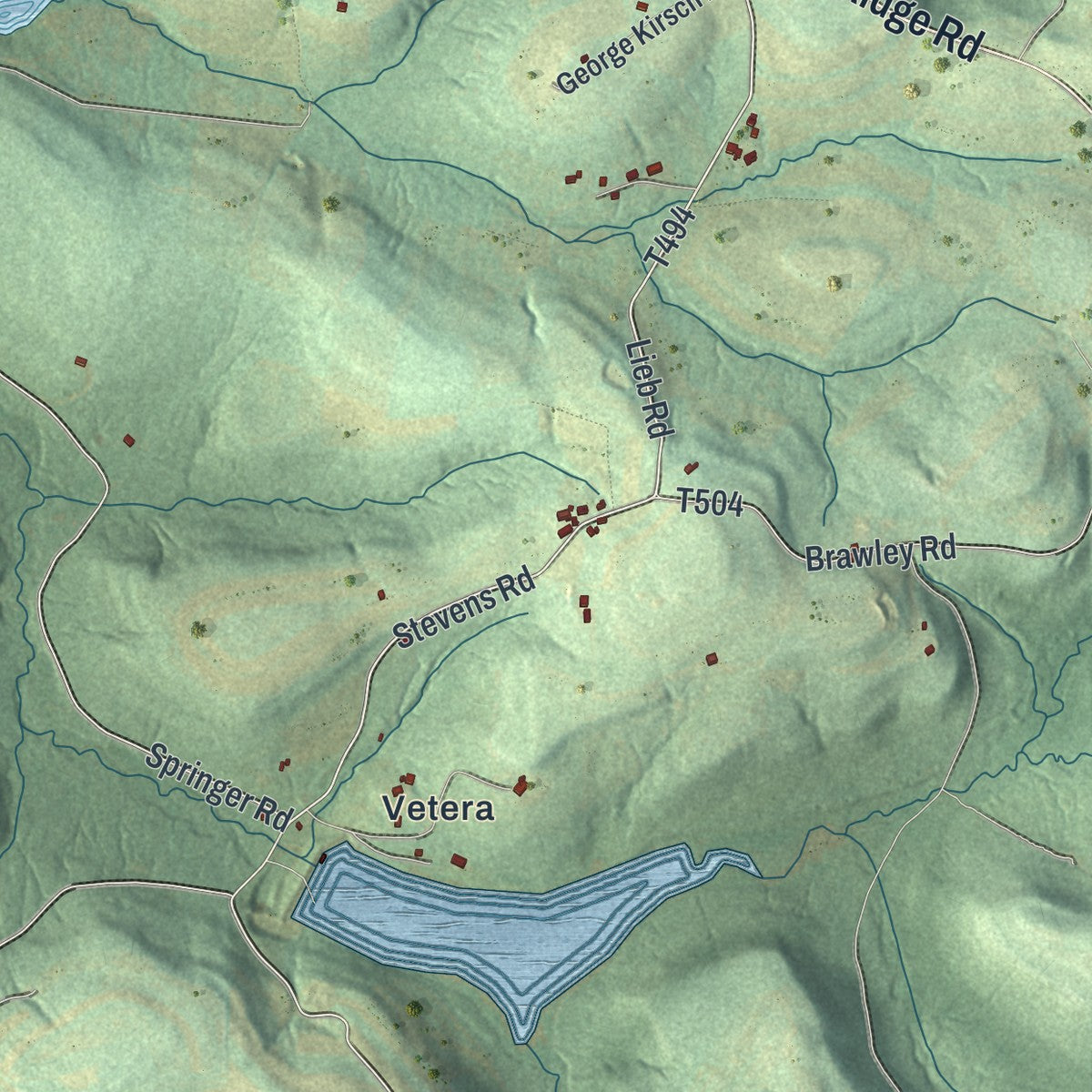Close-up of the map of Barr, Pennsylvania print showing street and building detail