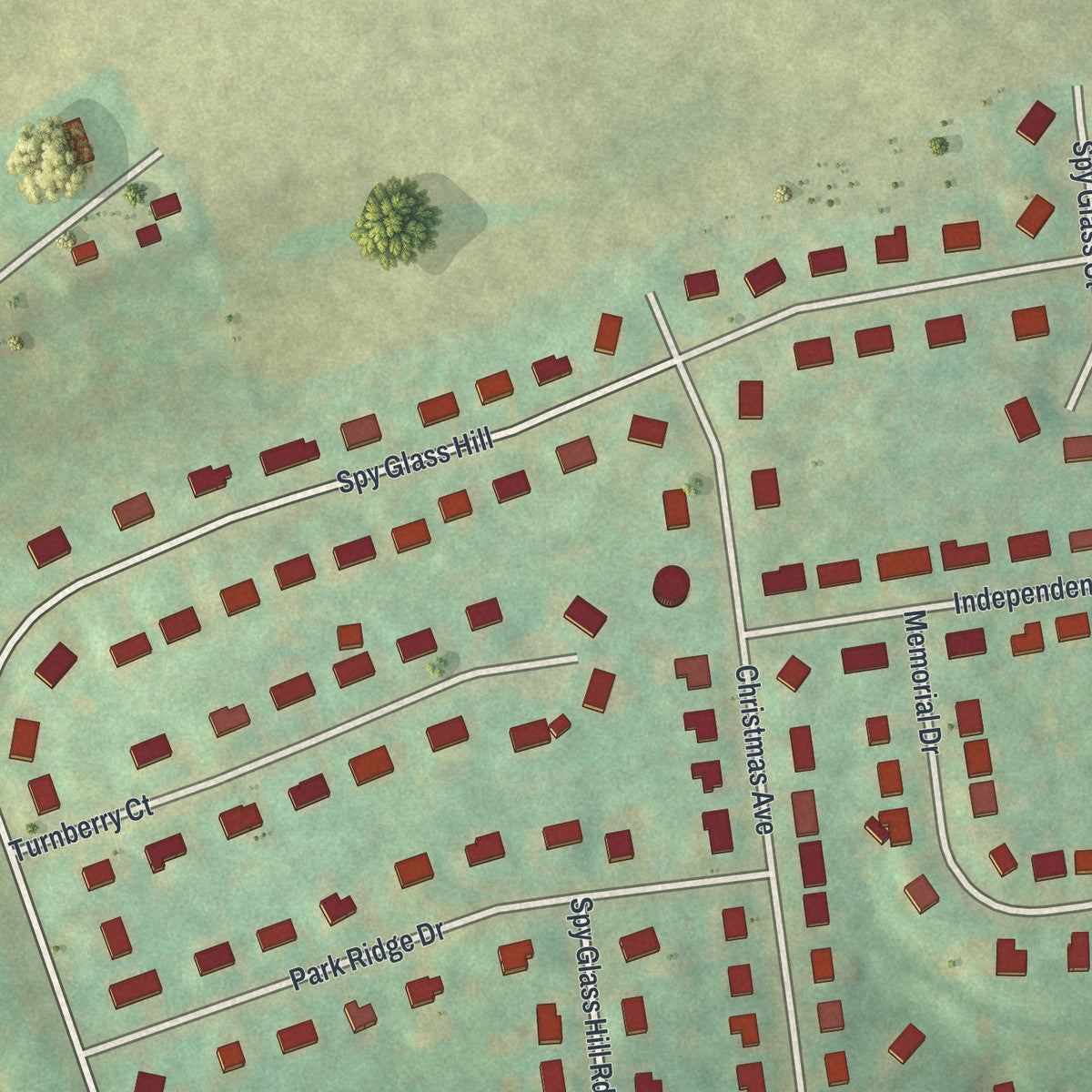 Second close-up of the map of Bath, Pennsylvania print showing more streets and buildings