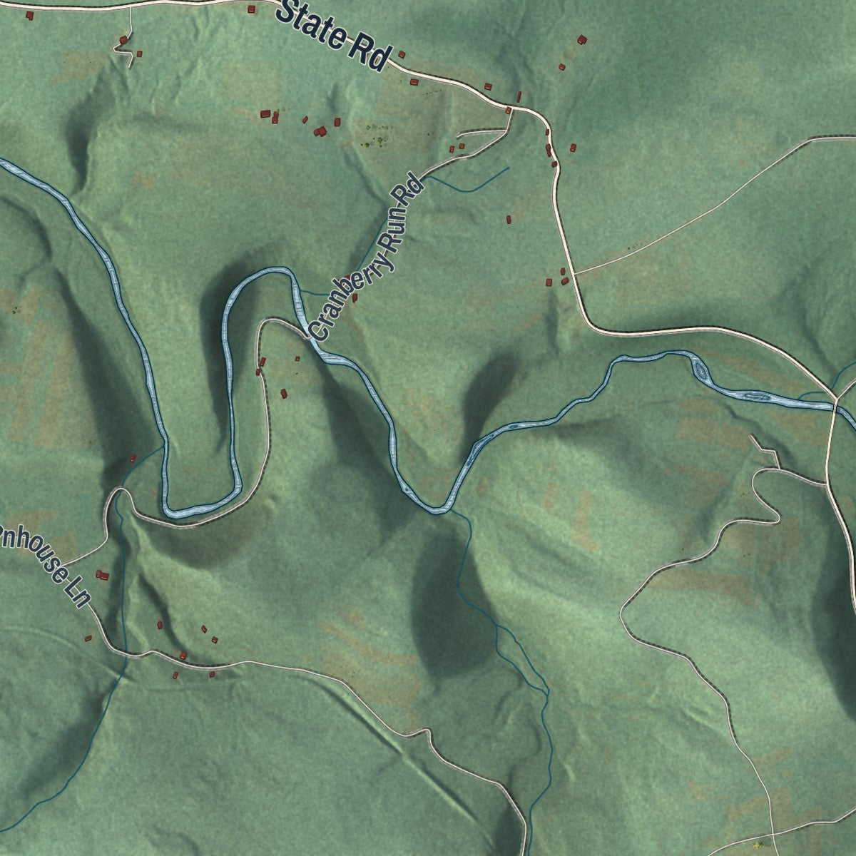 Second close-up of the map of Beaver, Columbia County, Pennsylvania print showing more streets and buildings