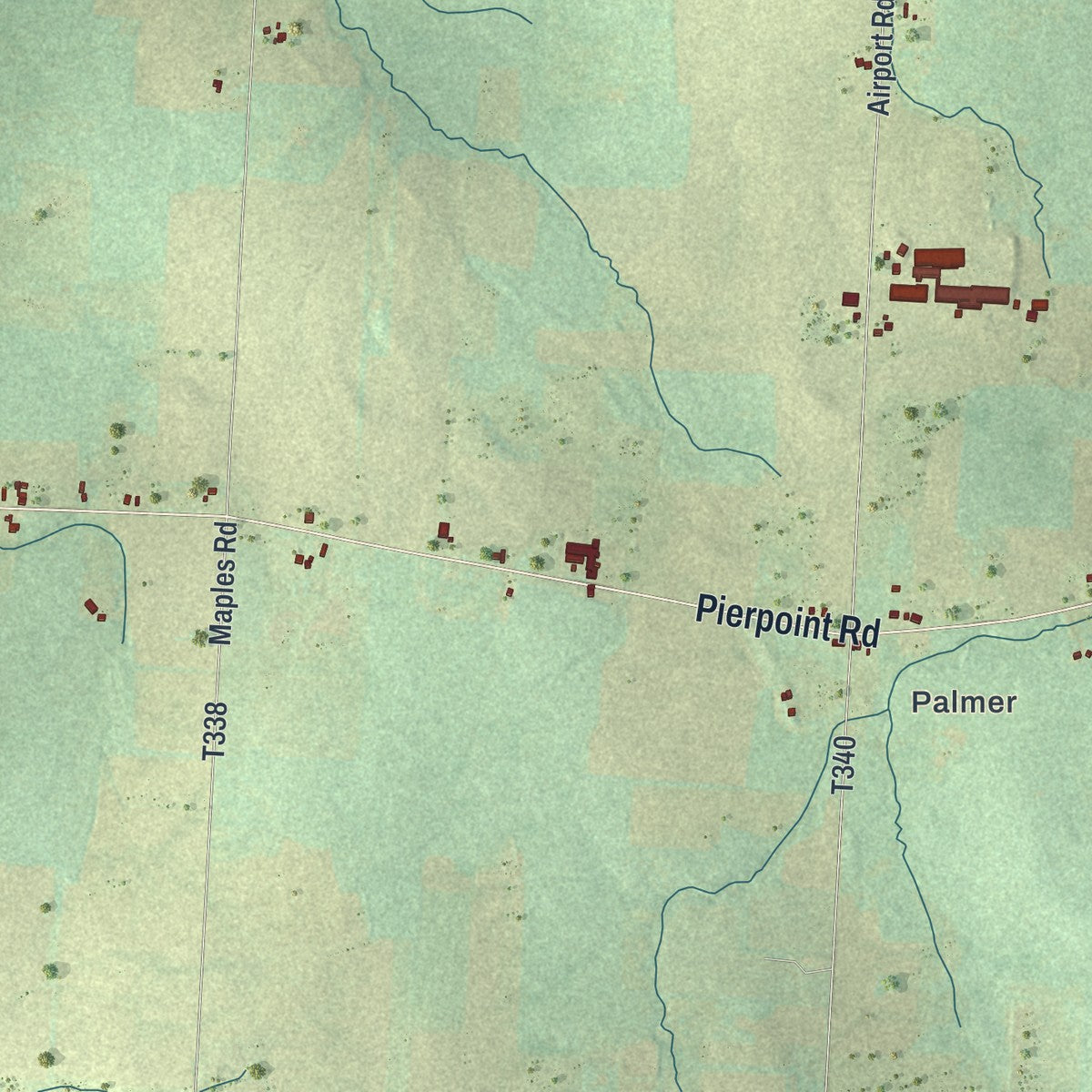 Close-up of the map of Beaver, Crawford County, Pennsylvania print showing street and building detail