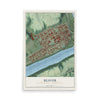 Map of Beaver, Beaver County, Pennsylvania, 12 x 18 inch unframed archival matte print