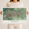Map of Bellefonte, Pennsylvania, 12 x 18 inch unframed archival matte print