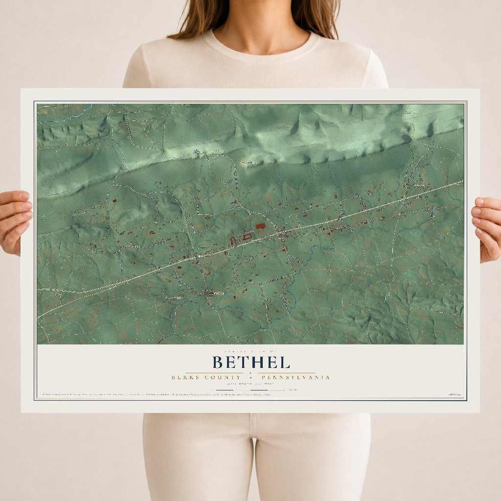 Map of Bethel, Berks County, Pennsylvania, 18 x 24 inch unframed archival matte print