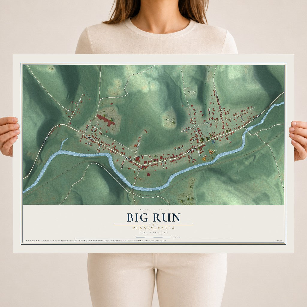 Map of Big Run, Pennsylvania, 18 x 24 inch unframed archival matte print