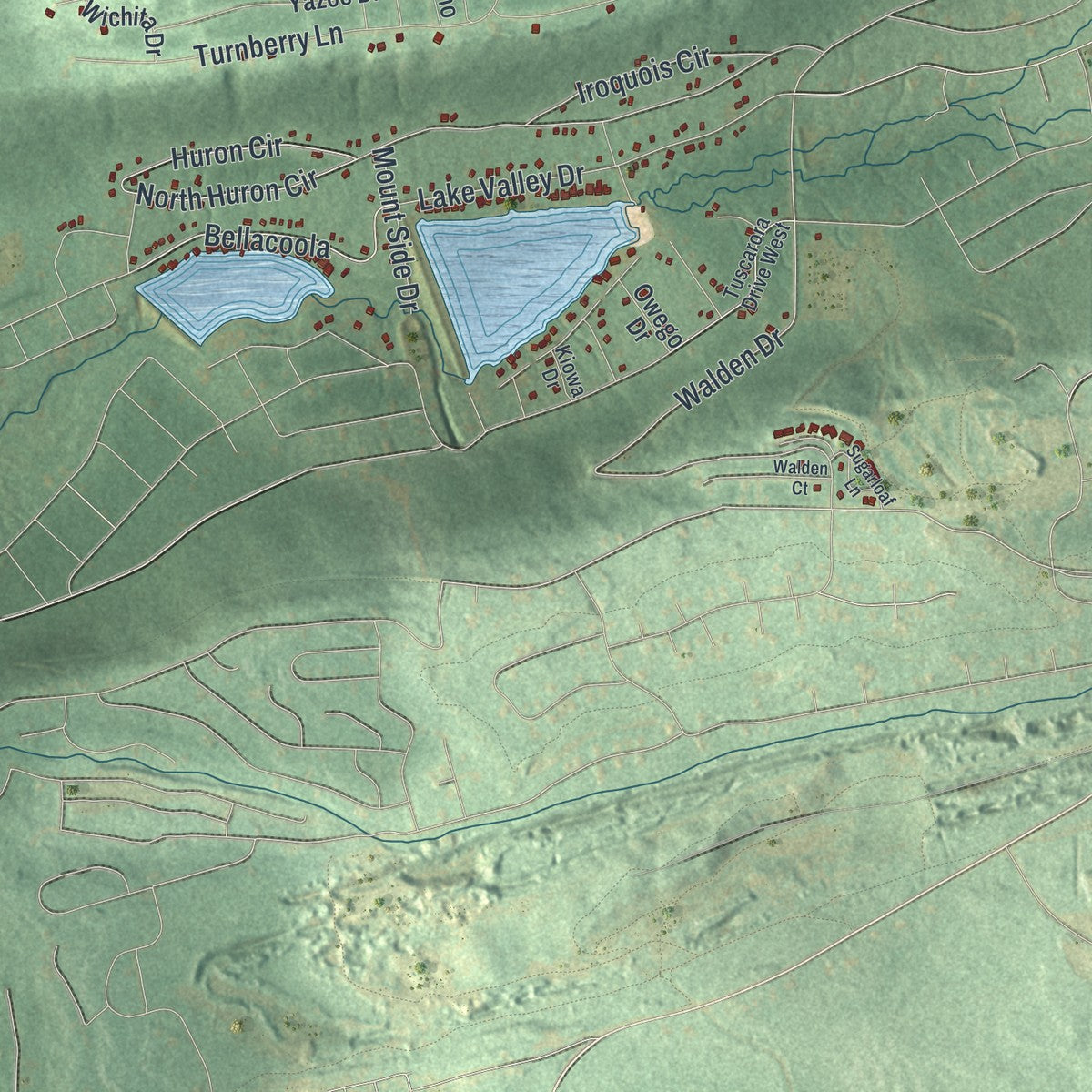 Close-up of the map of Black Creek, Pennsylvania print showing street and building detail