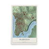 Map of Blairsville, Pennsylvania, 12 x 18 inch unframed archival matte print