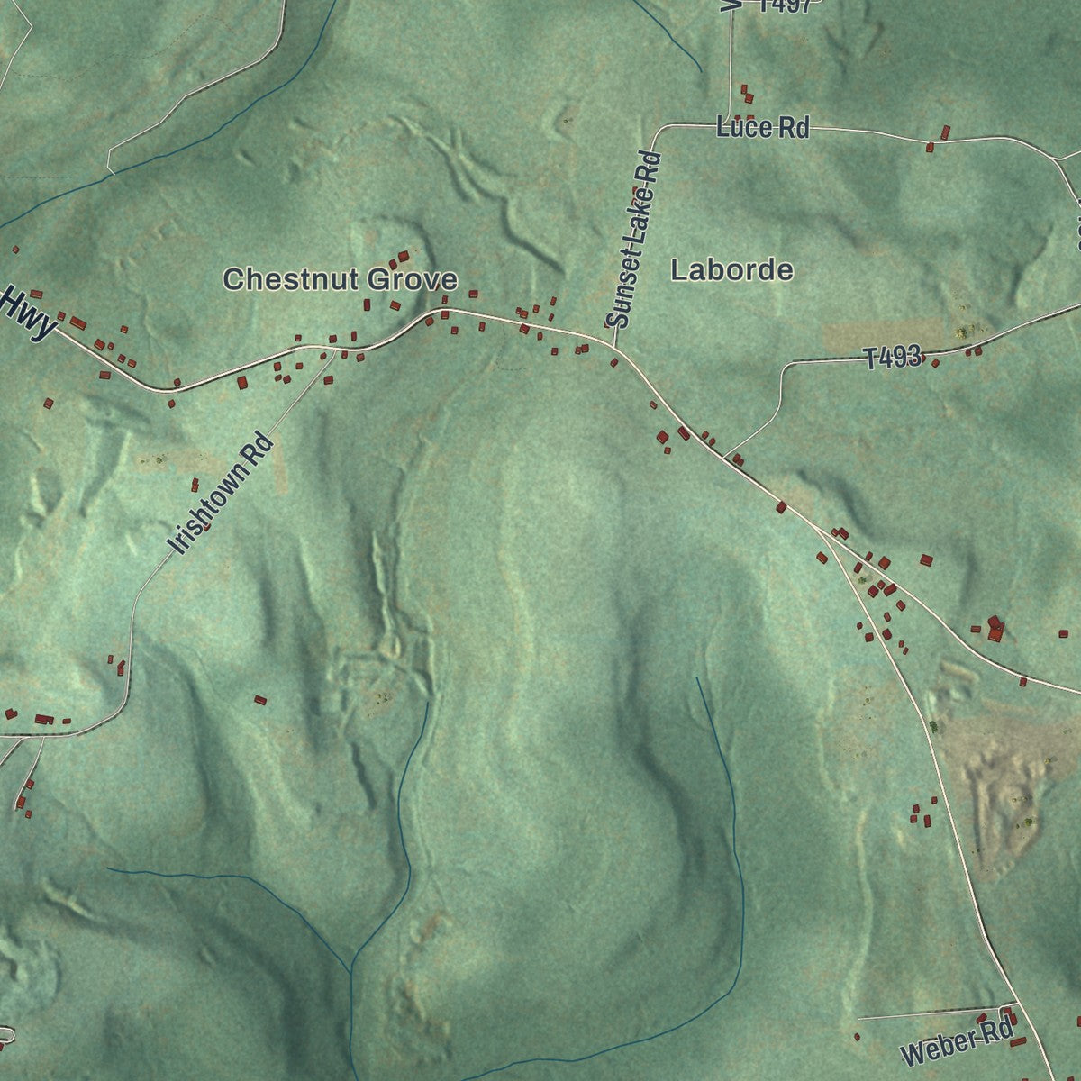 Close-up of the map of Bloom, Pennsylvania print showing street and building detail