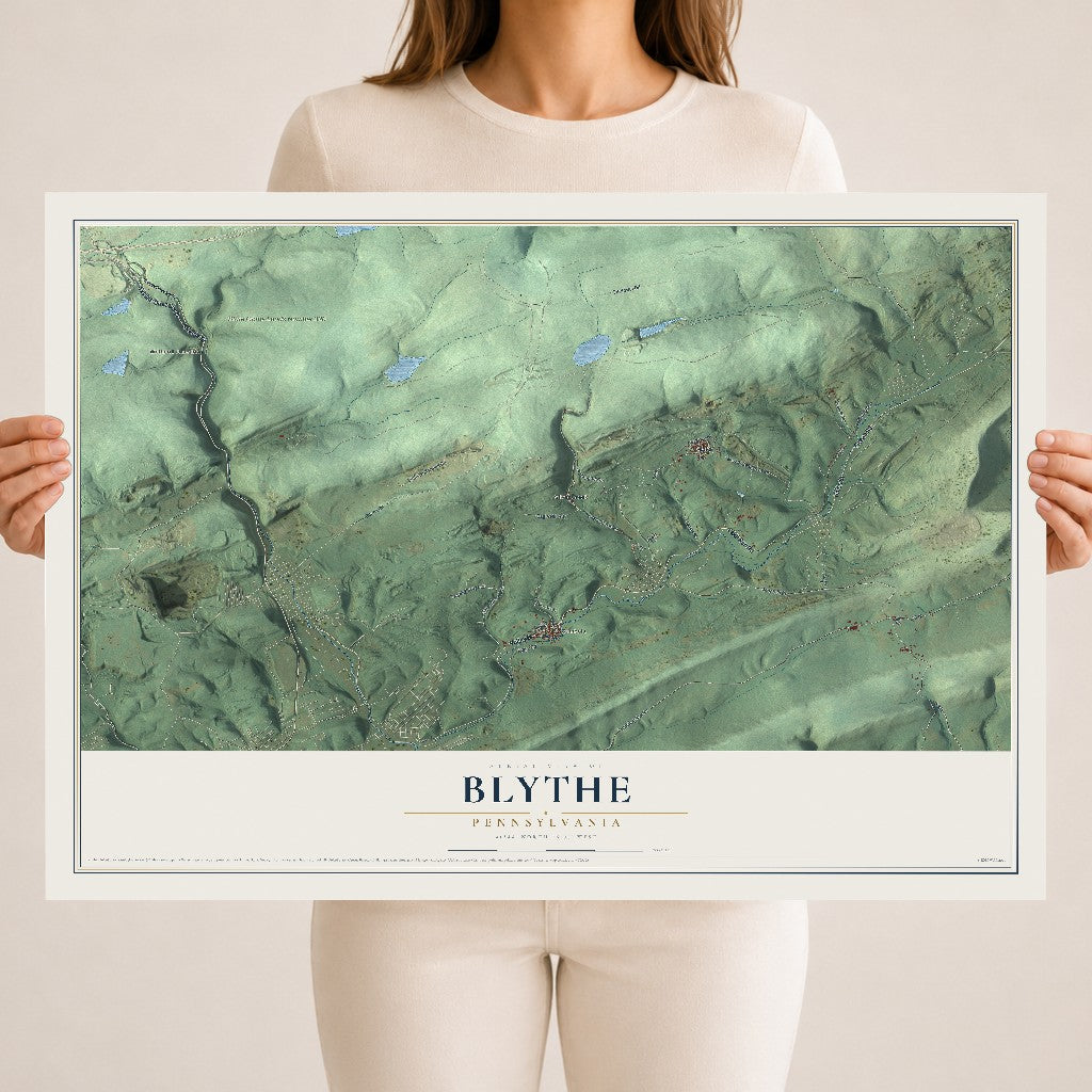 Map of Blythe, Pennsylvania, 18 x 24 inch unframed archival matte print