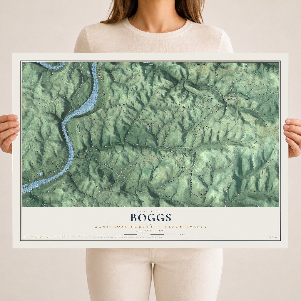 Map of Boggs, Armstrong County, Pennsylvania, 18 x 24 inch unframed archival matte print