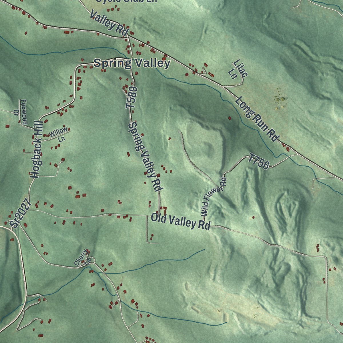 Second close-up of the map of Boggs, Clearfield County, Pennsylvania print showing more streets and buildings