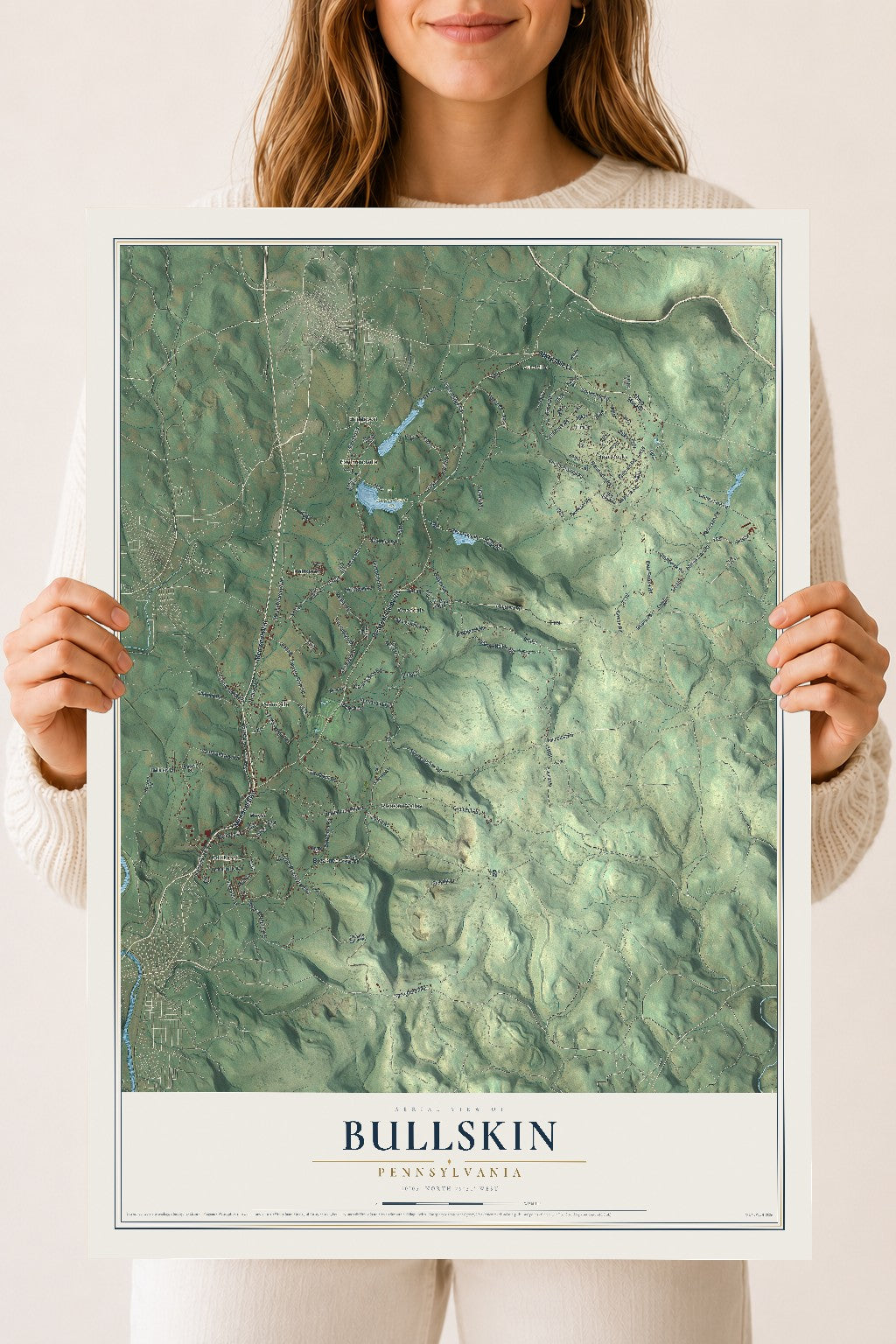 Map of Bullskin, Pennsylvania, 18 x 24 inch unframed archival matte print