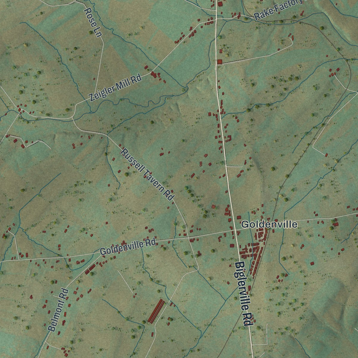 Second close-up of the map of Butler, Adams County, Pennsylvania print showing more streets and buildings