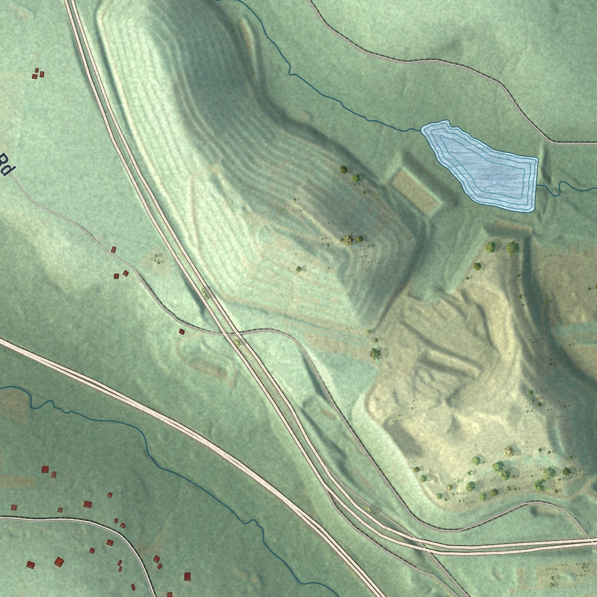 Second close-up of the map of Caernarvon, Berks County, Pennsylvania print showing more streets and buildings