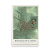 Map of the Borough of Canton, Bradford County, Pennsylvania, 12 x 18 inch unframed archival matte print